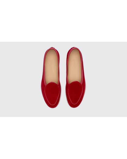 Scarosso Livia Red Suede Loafers