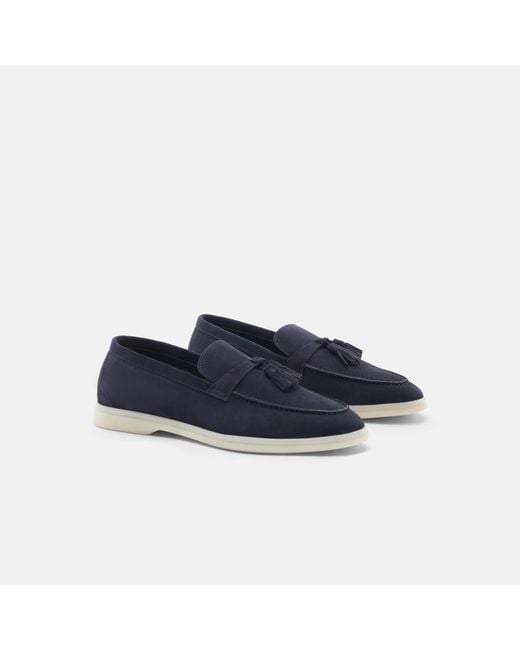 Scarosso Blue Leandra Blu Scamosciata Loafers