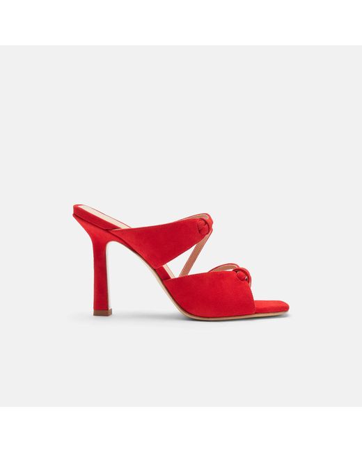 Scarosso Zoe Red Suede Sandals