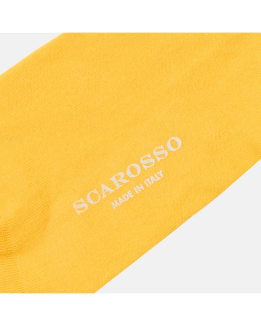 Scarosso Yellow Cotton Socks for men