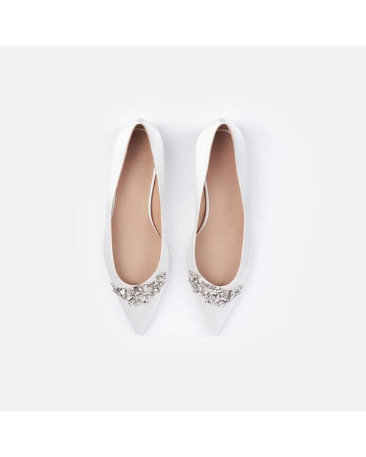 Scarosso White Iris Satin Strass
