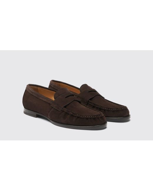 Scarosso Black Fred Brown Suede Loafers for men