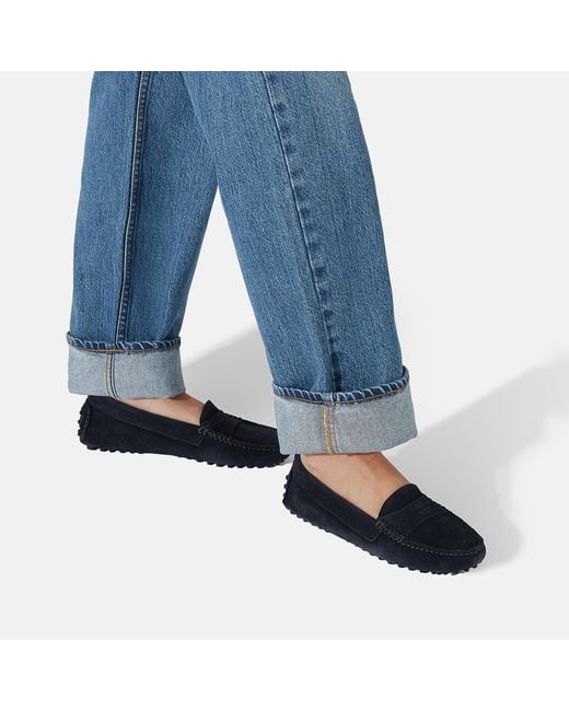 Scarosso Ashley Blue Suede Driving Shoes