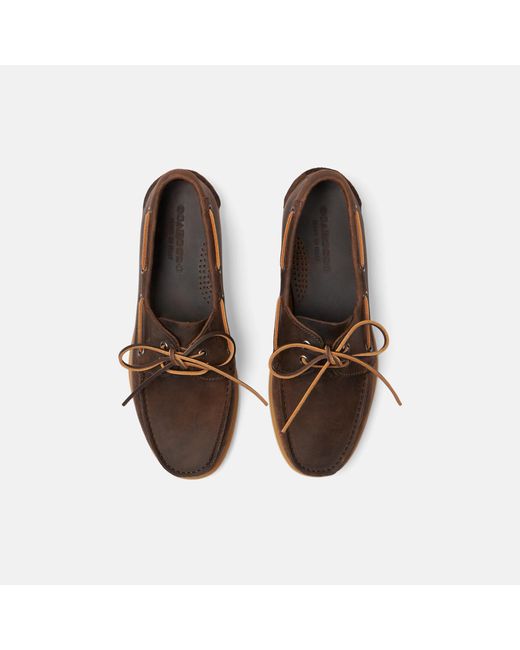 Scarosso Jude Brown Nubuck Boat Shoes for men