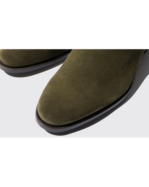 Scarosso Green Chelsea Boots Giancarlo Oliva Suede Leather for men