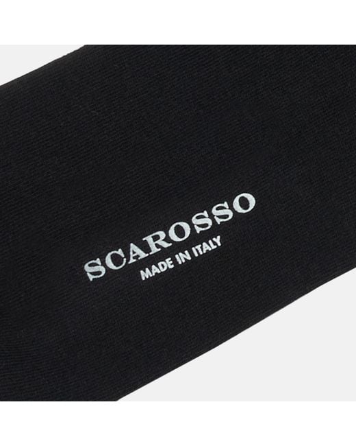 Scarosso Black Cotton Socks for men