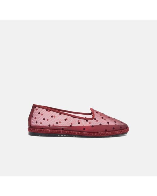 Scarosso Red Valentina Burgundy Mesh Slippers
