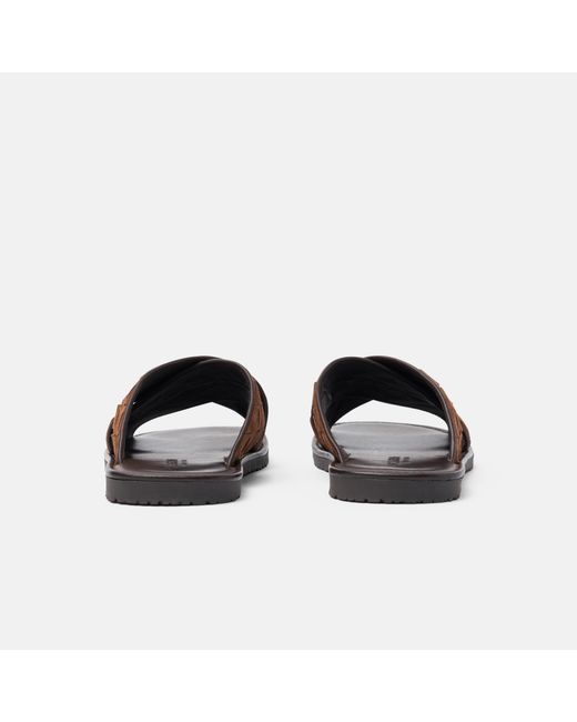 Scarosso Brown Ettore Suede Woven for men