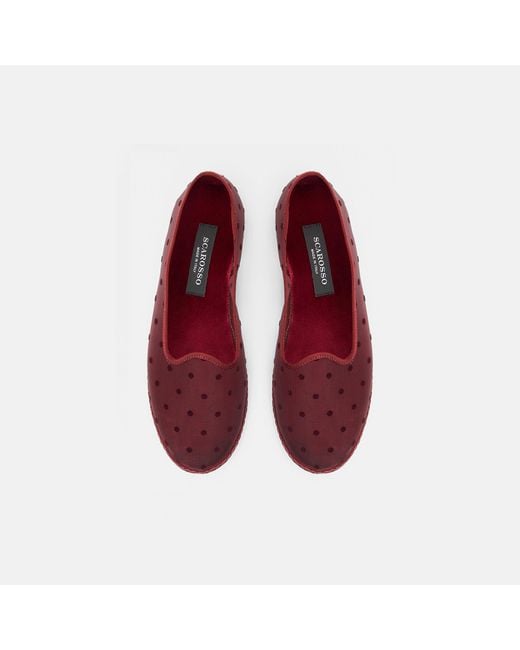 Scarosso Red Valentina Burgundy Mesh Slippers