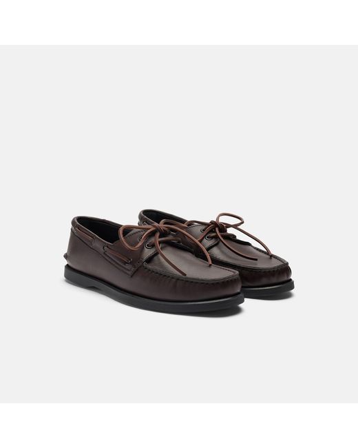 Scarosso Black Morgan Dark Brown Boat Shoes for men