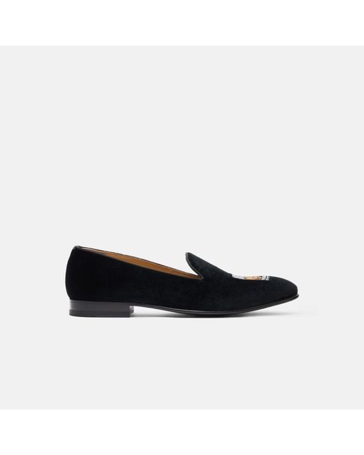 Scarosso Tom Black Velvet Slippers for men