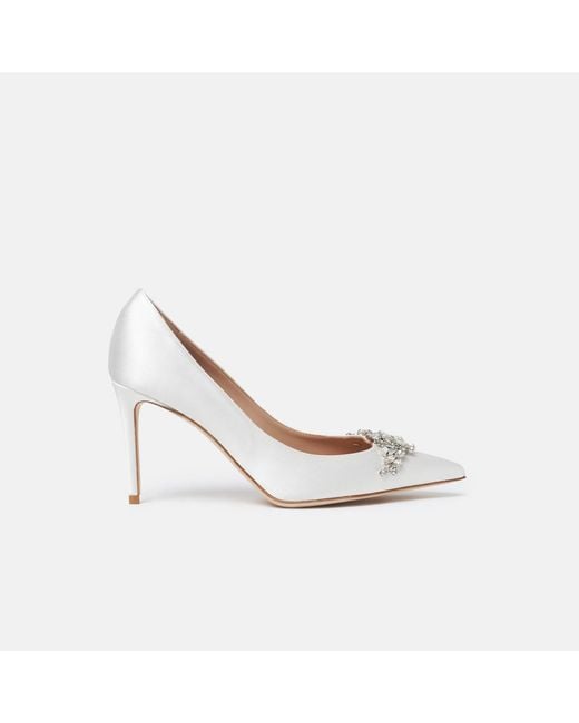 Scarosso White Greta Satin Strass