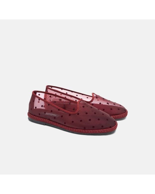 Scarosso Red Valentina Burgundy Mesh Slippers