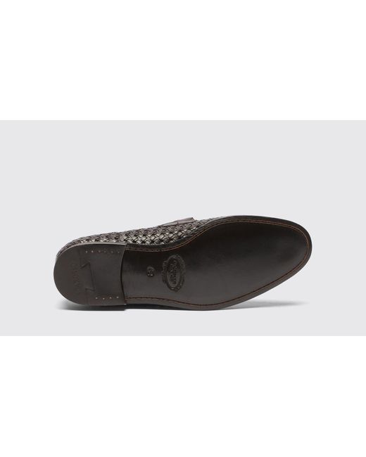 Scarosso Black Alessandro Brown Woven Loafers for men