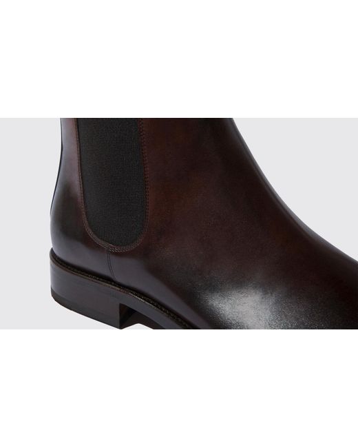 Scarosso Brown Chelsea Boots Enzo Ebano Calf Leather for men
