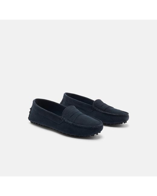 Scarosso Ashley Blue Suede Driving Shoes