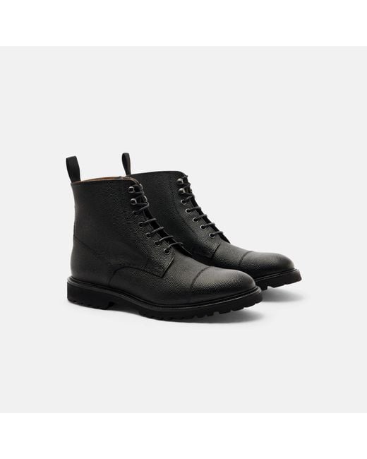 Scarosso Jackie Grain Black Boots for men