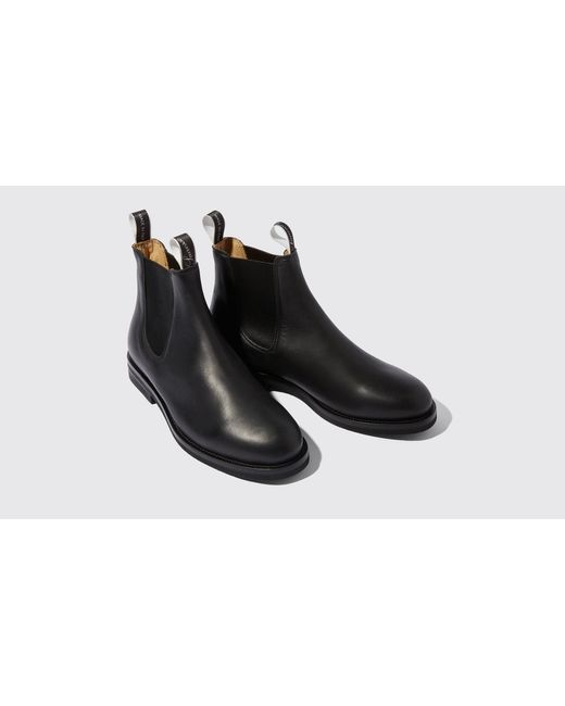 Scarosso Chelsea Boots William III Black Calf Leather für Herren