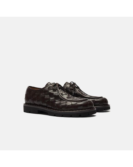 Scarosso Black Damiano Dark Brown Woven Derbies for men