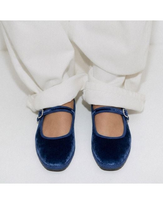 Scarosso Petra Blue Velvet Slippers