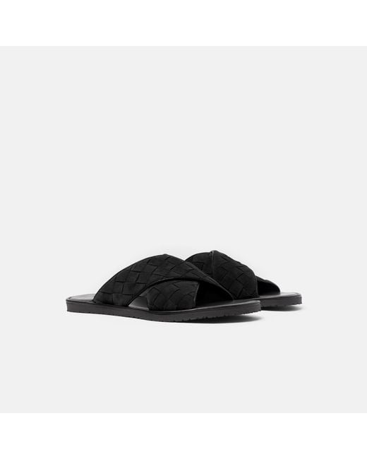 Scarosso Black Ettore Suede Woven for men