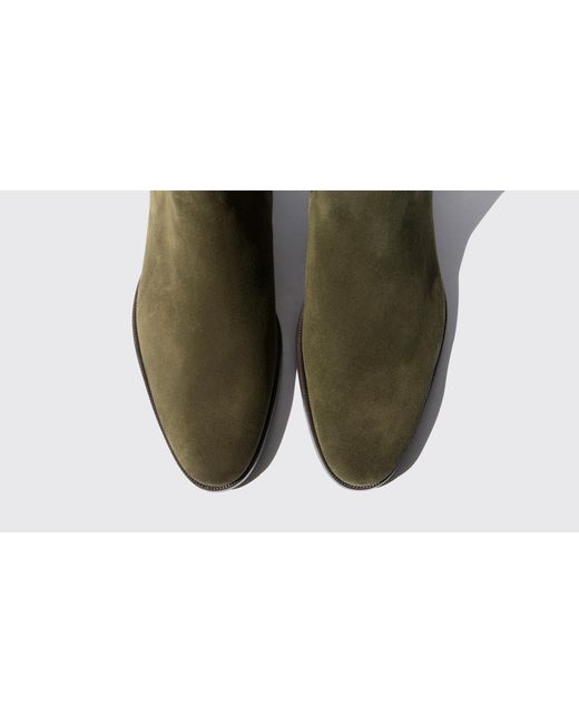 Scarosso Green Chelsea Boots Giancarlo Oliva Suede Leather for men