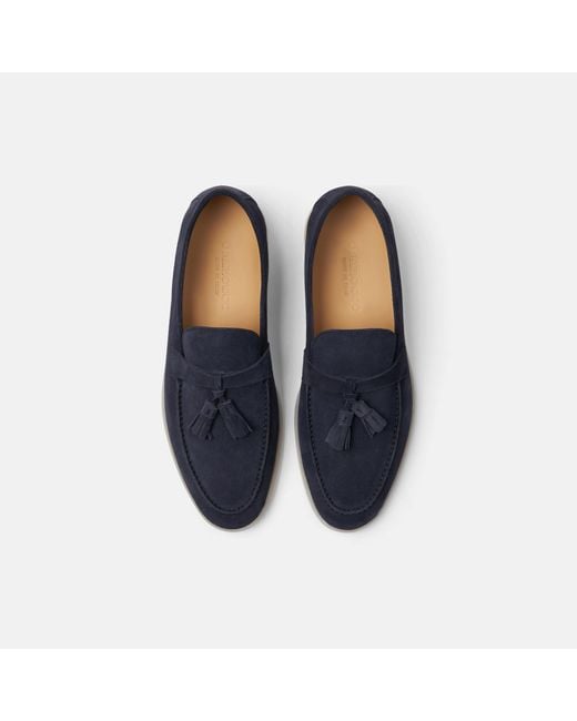 Scarosso Blue Leandro Blu Scamosciato Loafers for men