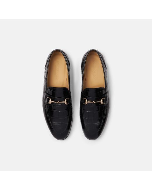 Scarosso Alessandro Black Croco Loafers for men