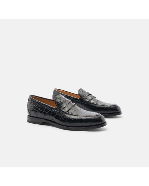 Scarosso Black Stefano Nero Cocco Loafers for men
