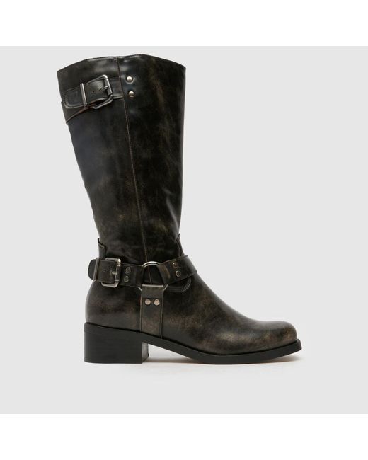 Schuh Black Amina Hardwear Biker Boots