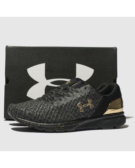 Under Armour Black & Gold Charged Escape 2 Chrome Trainers for Men | Lyst UK