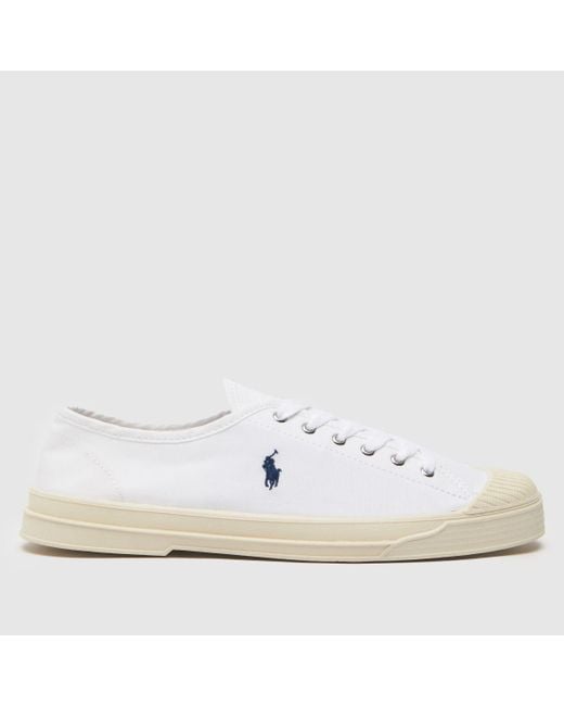 Polo Ralph Lauren Paloma Trainers In White & Navy