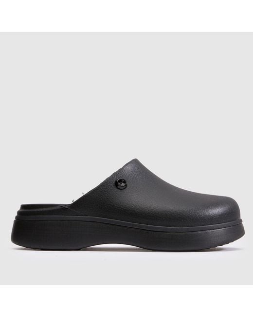 CROCSTM Black Dylan Notched Clog Sandals