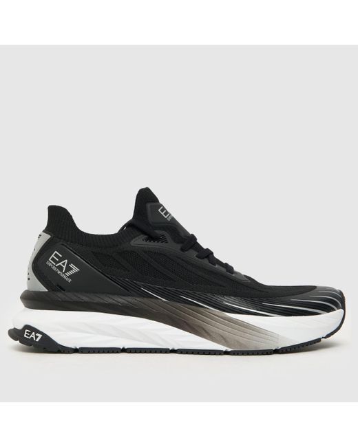 EA7 Black Crusher Distance Sonic Knit Trainers In for men