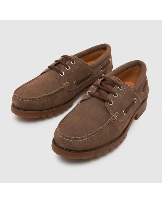 Schuh Brown Paris Suede Boat Shoes for men