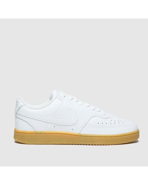 Nike White \u0026 Brown Court Vision Low 