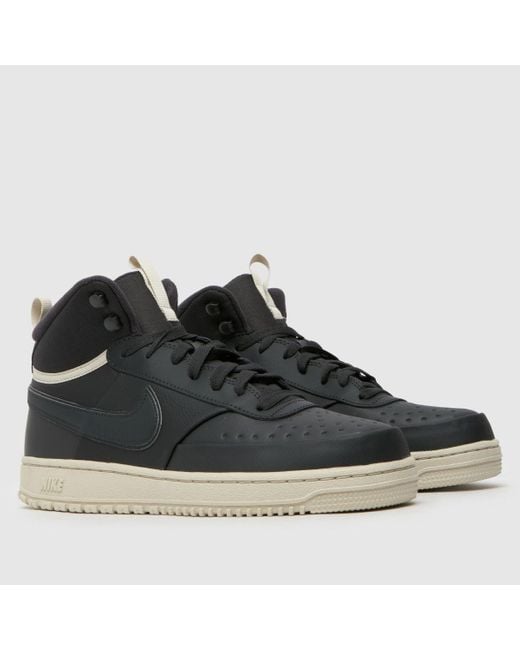 Nike Black Court Vision Mid Trainers In for men