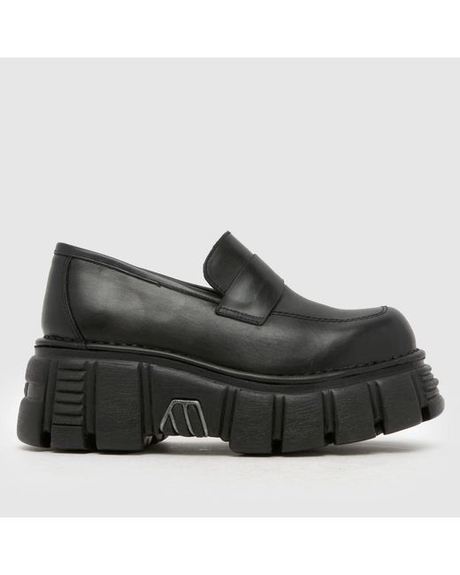 New Rock Black Loafer Flats