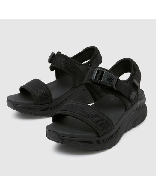 Skechers Black Dlux Walker Sandals In