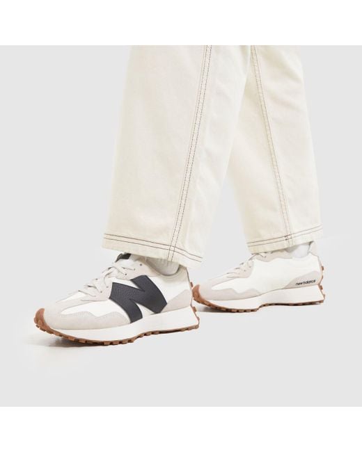 New Balance White 327 Trainers