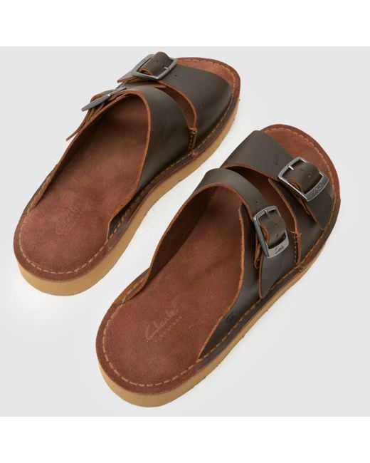 Clarks Brown Solsbury Strap Sandals for men