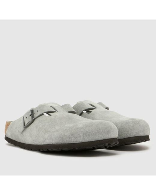 Birkenstock Gray Boston Soft Footbed Clog Sandals
