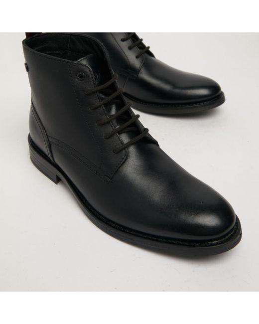 Base London Black Kramer Lace Up Boots In for men