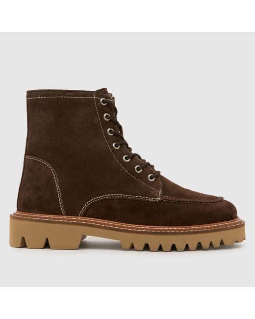 Schuh Brown Corrine Suede Moc Toe Boots
