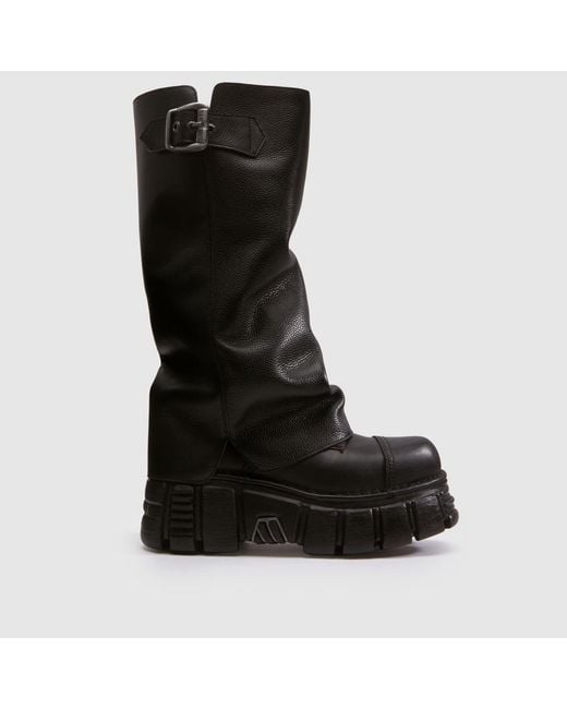 New Rock Black Gaiter Flats