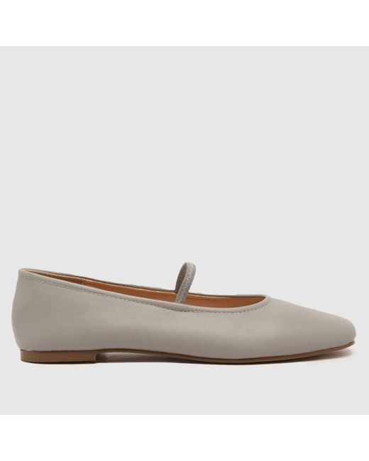 Schuh Gray Louella Mary Jane Ballerina Flat Shoes In