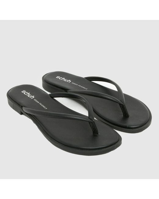 Schuh Black Tulia Toe Post Sandals