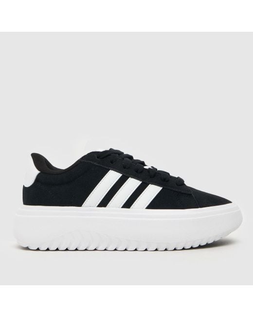 Adidas Blue Grand Court Platform Trainers In