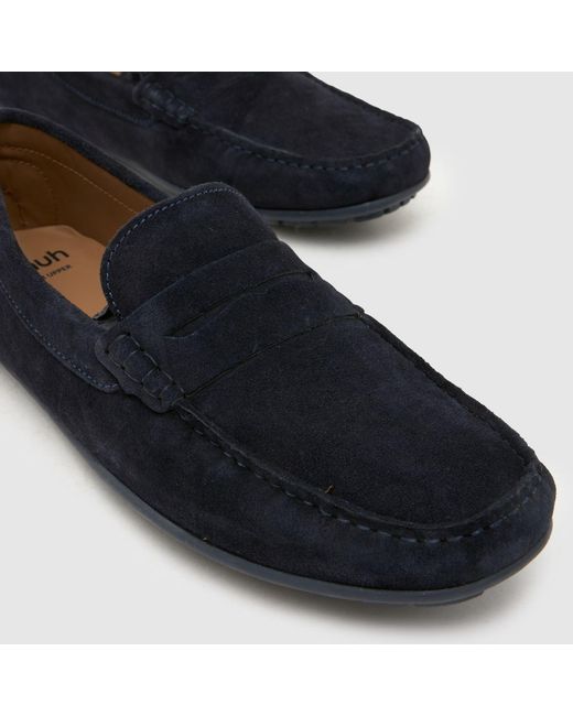 Schuh Blue Rust Suede Driver Shoes for men