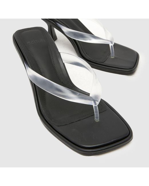 Schuh Black Salvia Toe Post High Heels